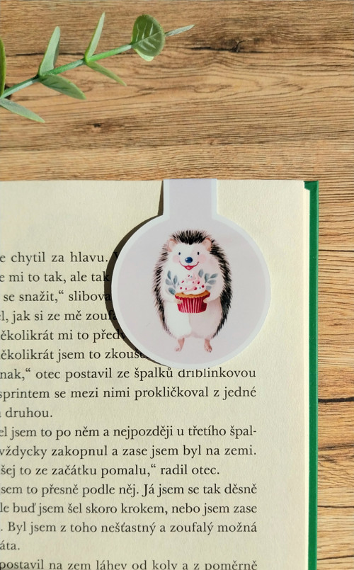 Papírová magnetická záložka - Ježek slaví