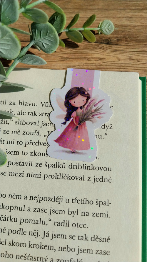 Papírová magnetická záložka - Víla tmavovláska