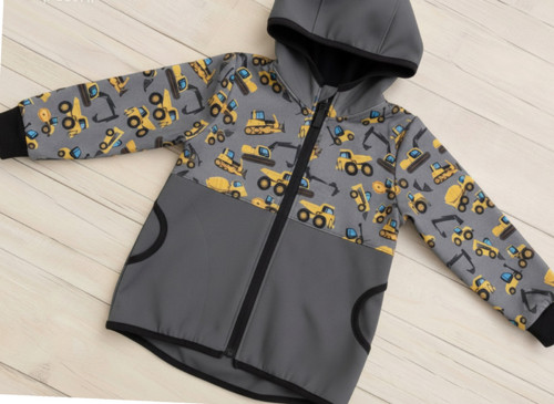 Softshell bunda dětská Bagříky s fleecem