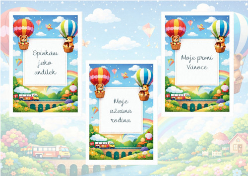 Milníkové kartičky Létající balony PDF