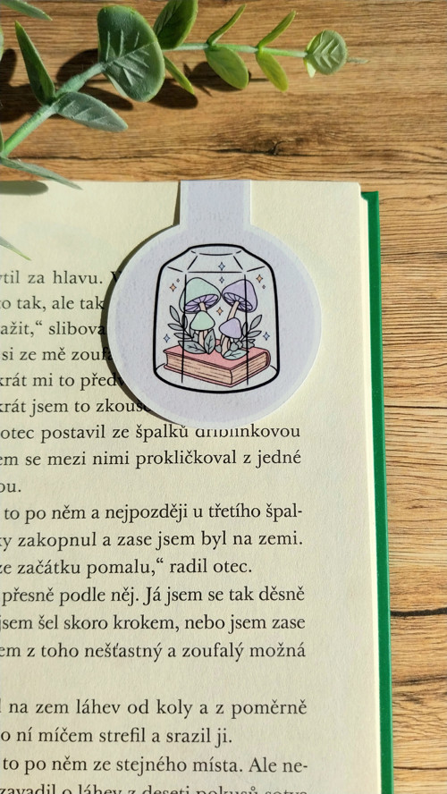 Papírová magnetická záložka - Houbičky