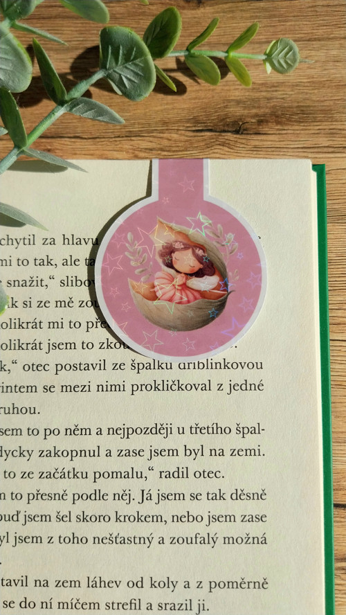 Papírová magnetická záložka - Spící princezna