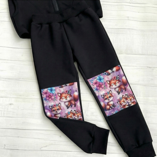 Softshell kalhoty podzim Lištičky černá fleece