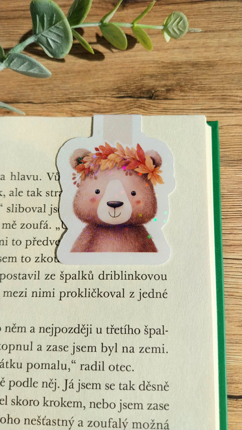 Papírová magnetická záložka - Medvěd