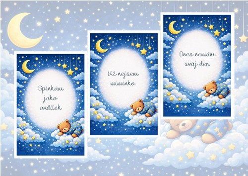 Milníkové kartičky Spící medvídek PDF