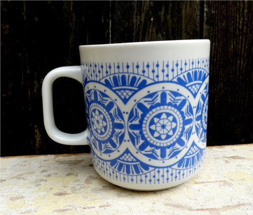 Modrý kaleidoskop...porcelánový hrnek