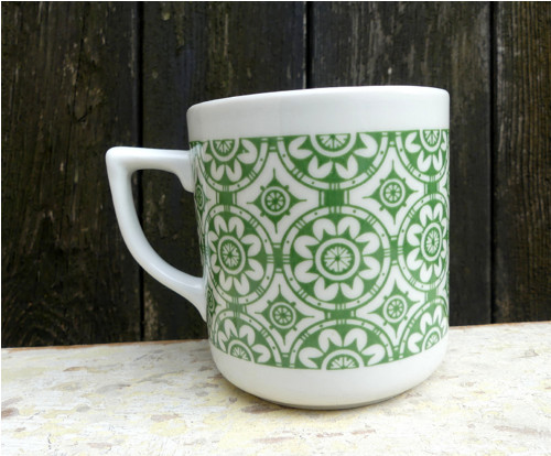 Zelený kaleidoskop...porcelánový hrnek