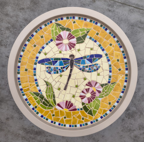 Mozaikový stolek Vážka