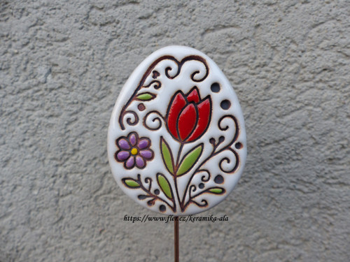 Zápich vajíčko s tulipánem / SKLADEM