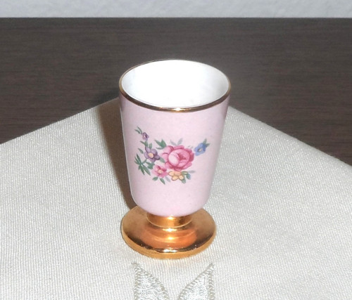 Růžový porcelán, POHÁR zlacený