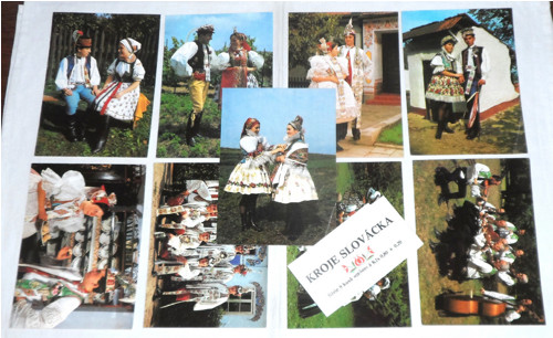 9x čistá POHLEDNICE • Kroje Slovácka
