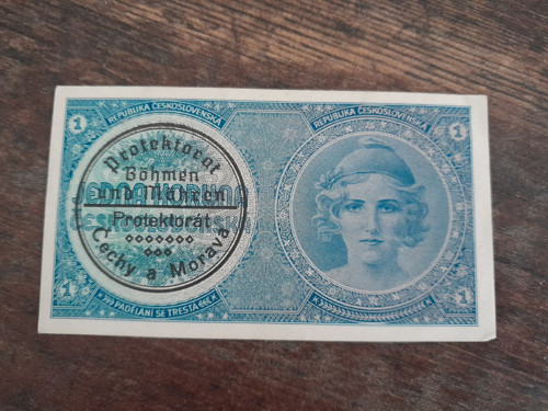 1 koruna 1938/40 protektorát