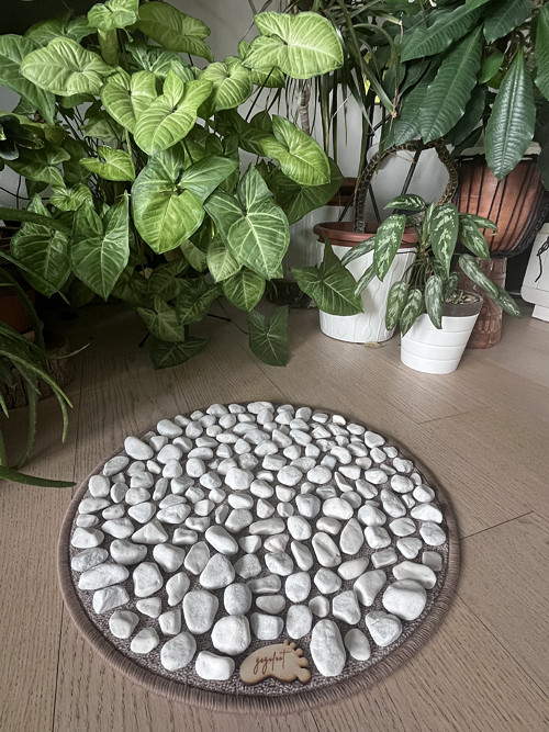 Masážní smyslový koberec Stone white