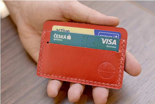 Card-holder Slim. Kůže "Kaiser" červená