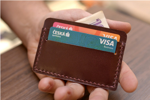 Card-holder Slim. Kůže "Kaiser" vínová