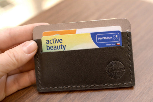 Card-holder Slim. Kůže "Kaiser" šedá/černá — foto 1
