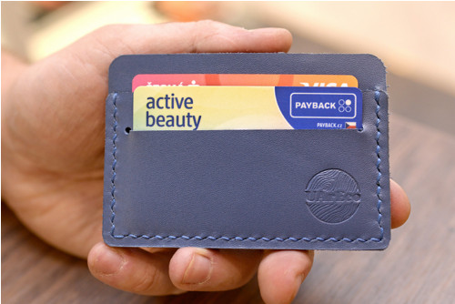 Card-holder Slim. Kůže "Kaiser" modrá — foto 1