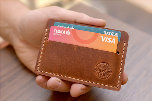 Card-holder Slim. Kůže "Crazy Horse" rezavá