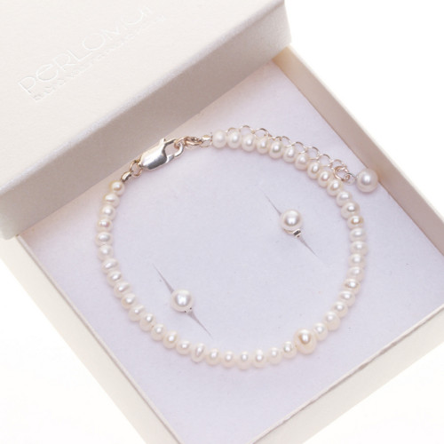 Perlový set Pure Pearl (náramek + náušnice) Ag 925