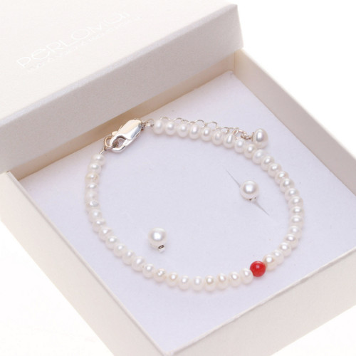 Perlový set Pearl & Coral, Ag 925