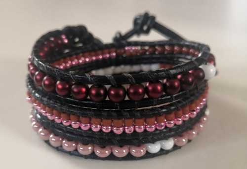 Náramek Wrap Bracelet v černé kůži