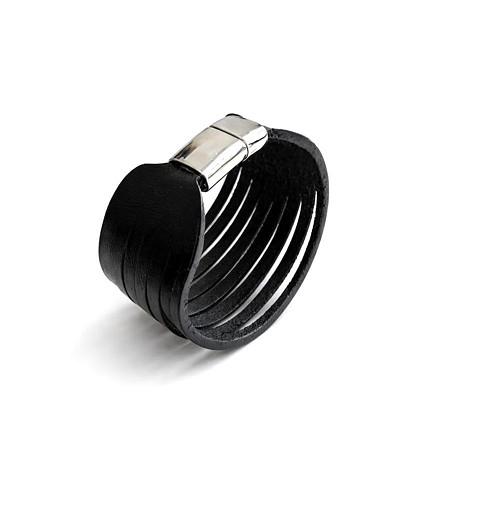 Kožený náramek s magnetickým zapínáním, 4 cm