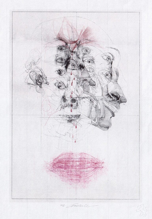 Kolem hlavy - originální grafika Jiřího Anderleho