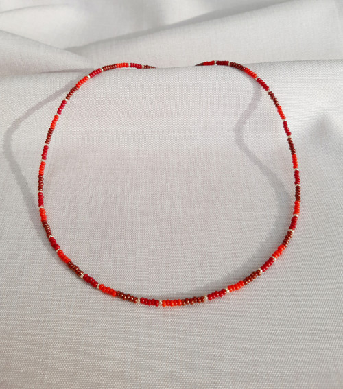 Barevný Choker Náhrdelník - Bordó