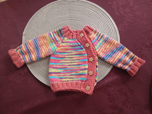 Melírovaný newborn svetřík, velikost 50 - 56cm