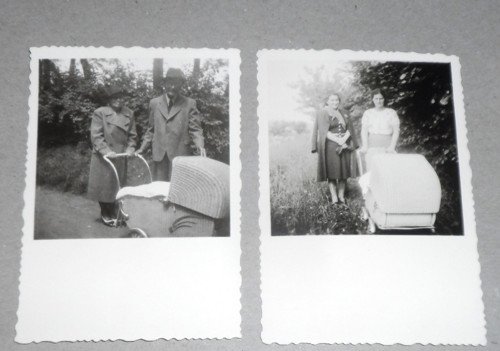 3x ČB FOTOGRAFIE, kočárek • Agfa - Lupex, 1945