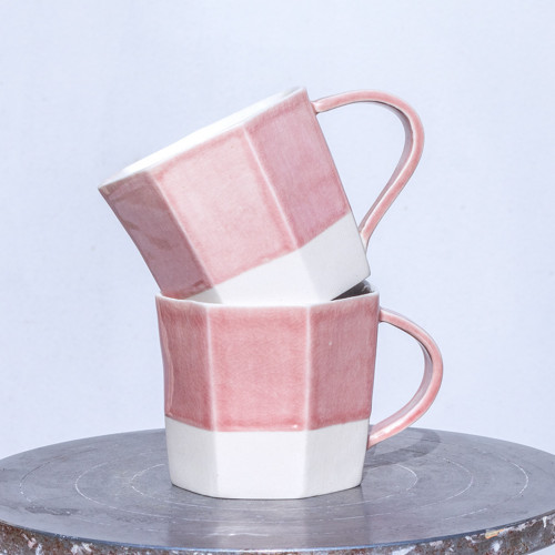 Porcelánový moka hrnek 150ml / růžový tmavší