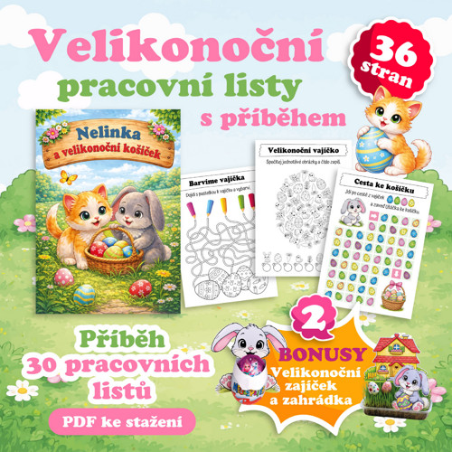 Velikonoční pracovní listy s příběhem | Nelinka