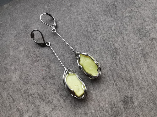 Kiwi opál - náušnice, chirurgická ocel — foto 1