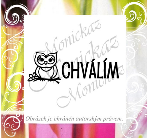 Chválím sovička 31 a). Razítko.