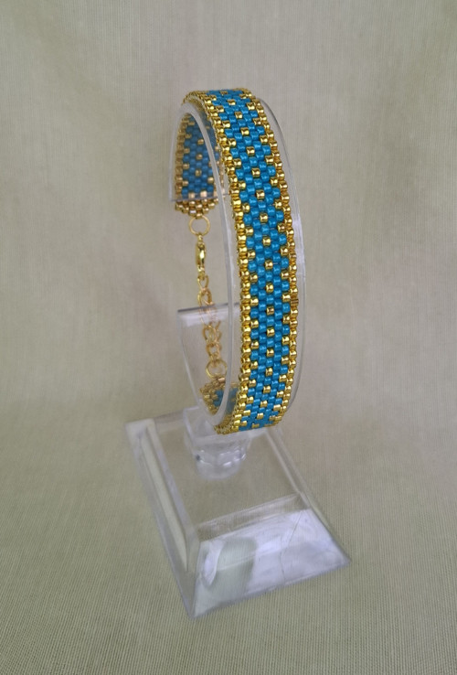 Náramek modro/zlatý (032) — foto 1