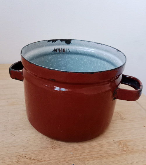 Smaltovaný hnědý hrnec 3/4l