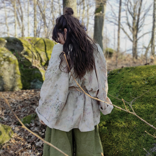 Kimono přírodně barvené- mušelín jarní