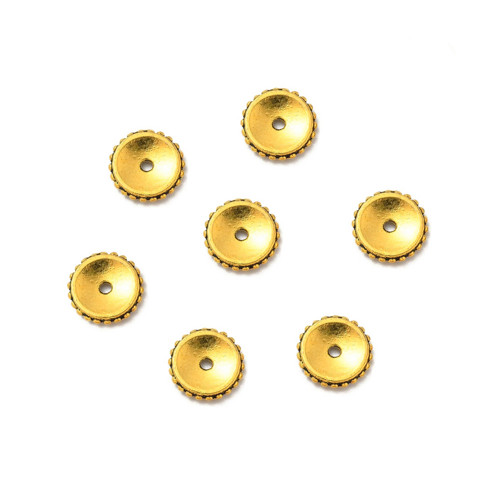 Distanční kolečko zubaté starozlato 4mm, 2/10ks