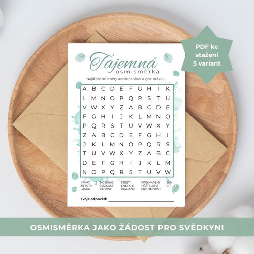 PDF osmisměrka jako žádost pro svědkyni