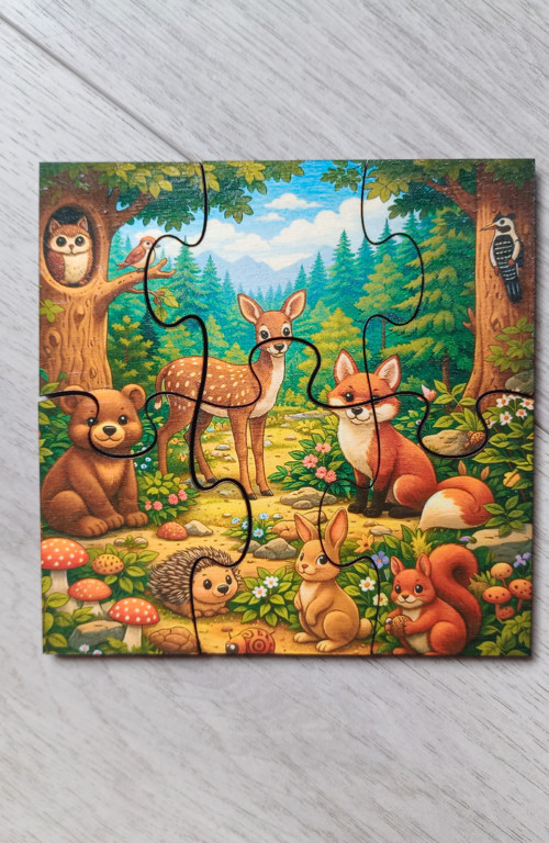 Dřevěné puzzle - les