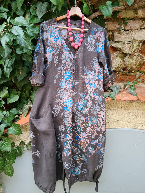 BOHO šaty, originál, len, vel.40 — foto 1