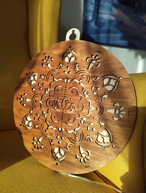Mandala se symboly Trojné bohyně