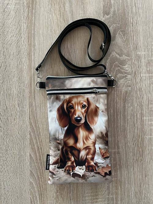 Jezevčík - taštička crossbody na mobil