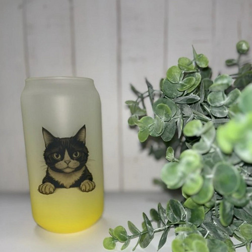 Sklenička - Zvědavost 550 ml - matná žlutá