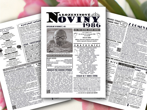 3stránkové "Narozeninové NOVINY"1986 S fotkou, PDF