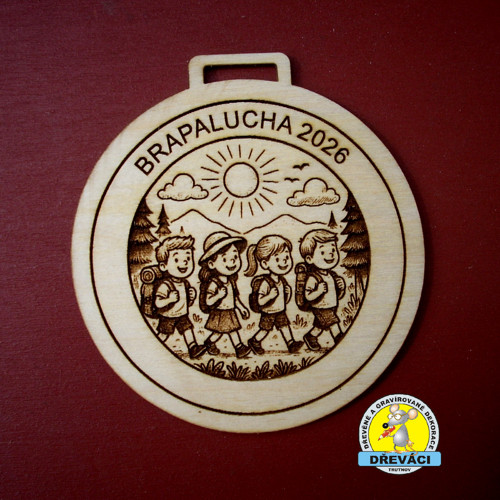 Dřevěná medaile BRAPALUCHA 2026 9 cm