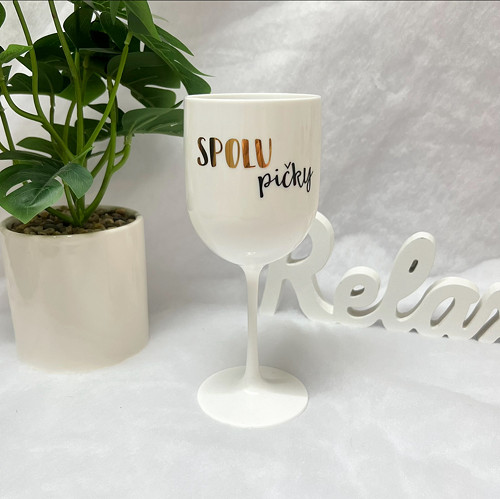 Plastová sklenička “Spolupičky” bílá