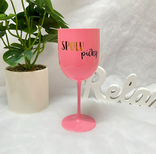 Plastová sklenička “Spolupičky” růžová
