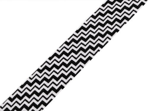 Šikmý bavlněný proužek šíře 20 mm (1m) - chevron
