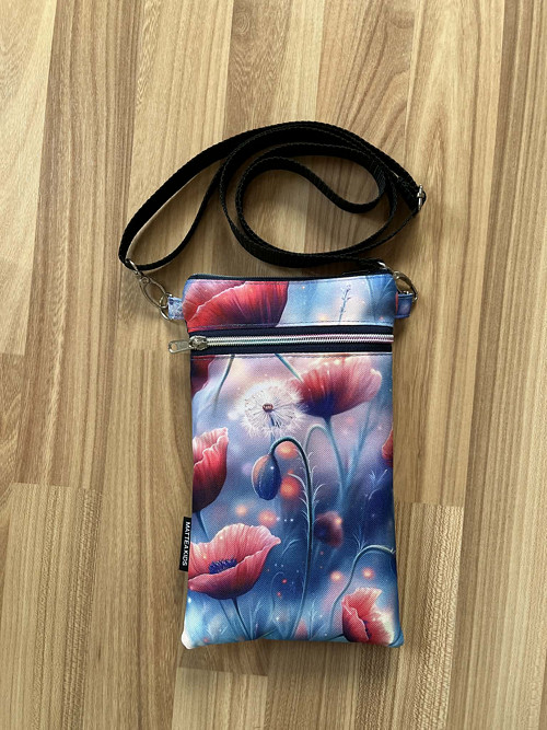 Vlčí máky- taštička crossbody na mobil
